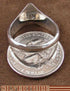 Sterling Silver Mother Of Pearl Black Jade Ring Size 6-3/4 RS42065